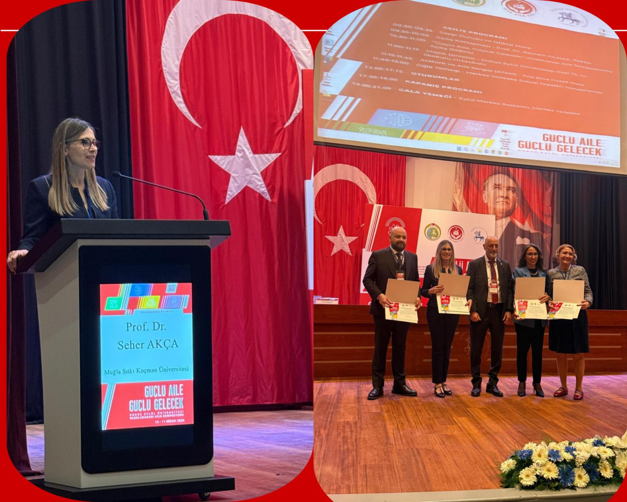 Muğla Sıtkı Koçman Üniversitesi Kadın ve Aile Çalışmaları Uygulama ve Araştırma Merkezi olarak,  Dokuz Eylül Üniversitesi ev sahipliğinde İzmir Valiliği iş birliği ile 10-11 Nisan 2026 tarihinde düzenlenen “Uluslararası Aile Sempozyumu” na katılım sağladık